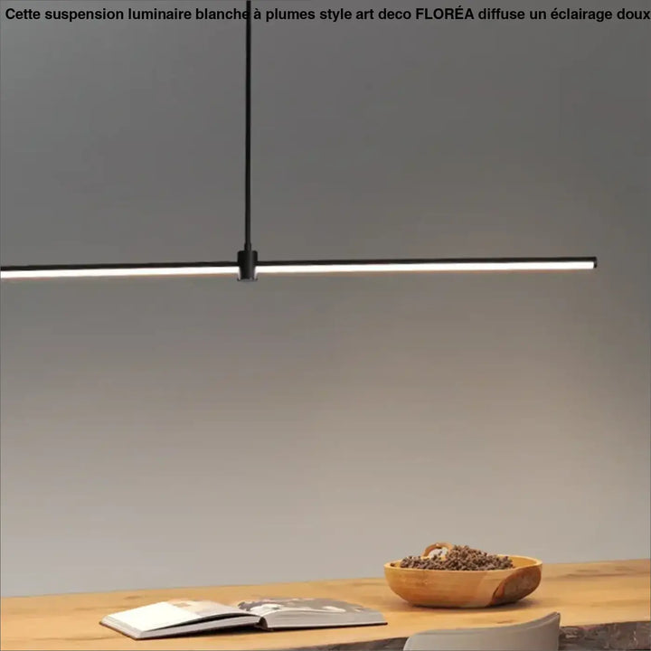 Suspension linéaire style minimaliste noir blanc chic