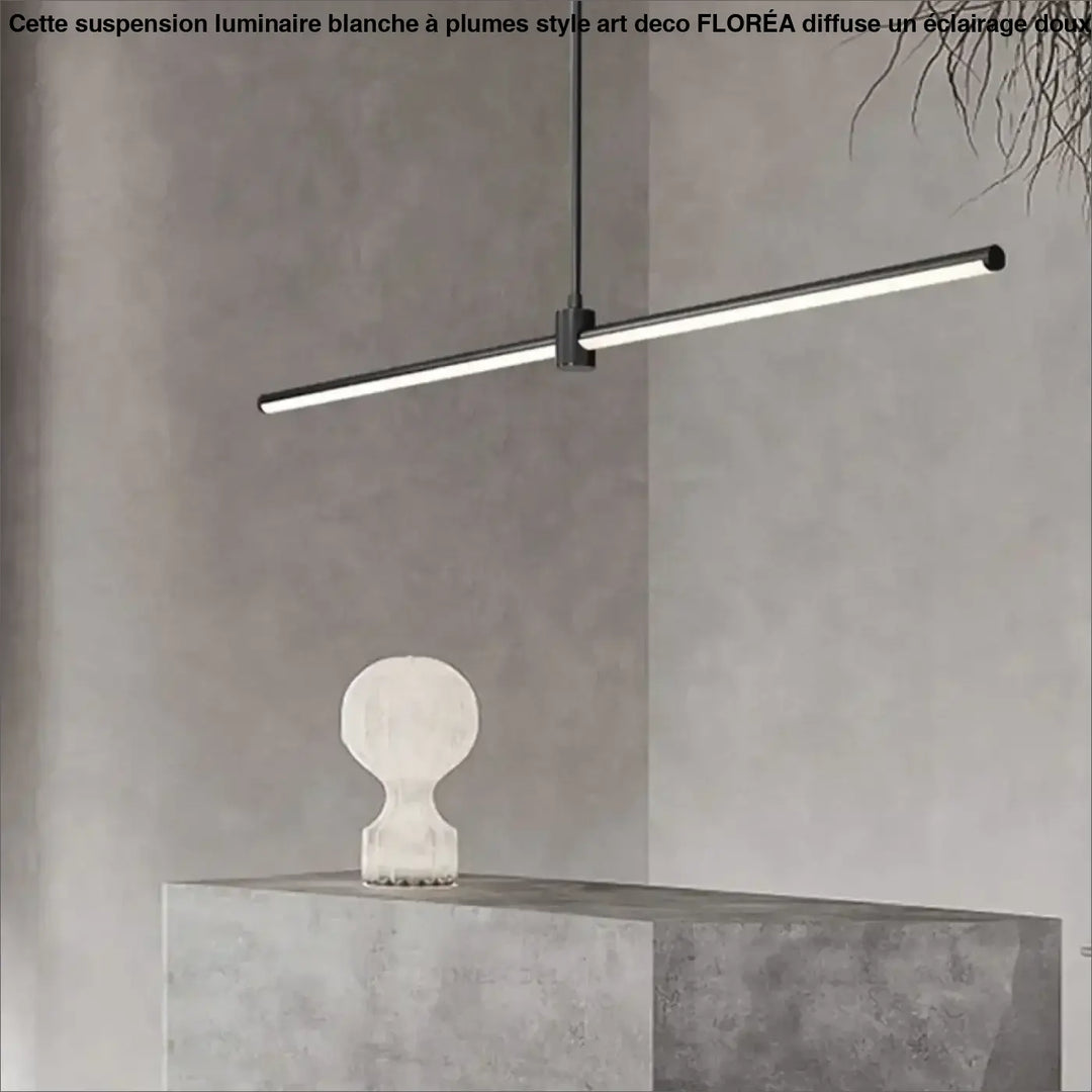 Suspension linéaire style minimaliste noir blanc chic