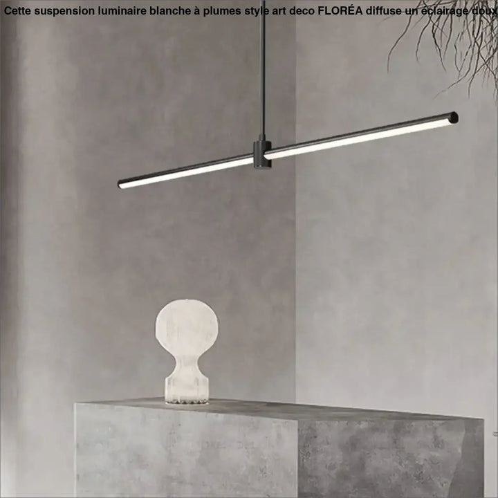 Suspension linéaire style minimaliste noir blanc chic