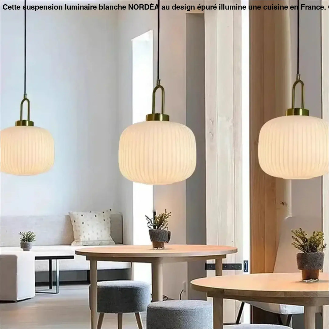 Suspension Luminaire Blanche Au Design Épuré Style Minimaliste