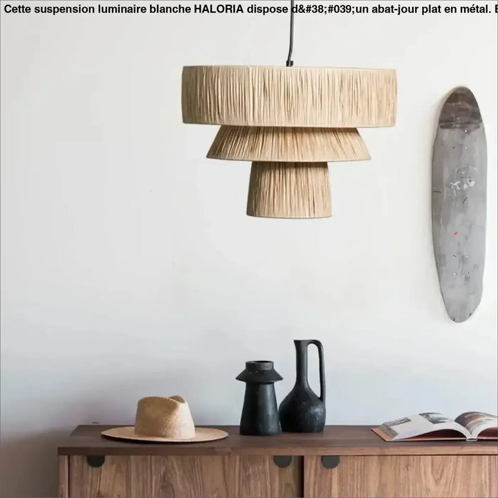 Suspension luminaire en rotin japonais en 3 étages modernes


