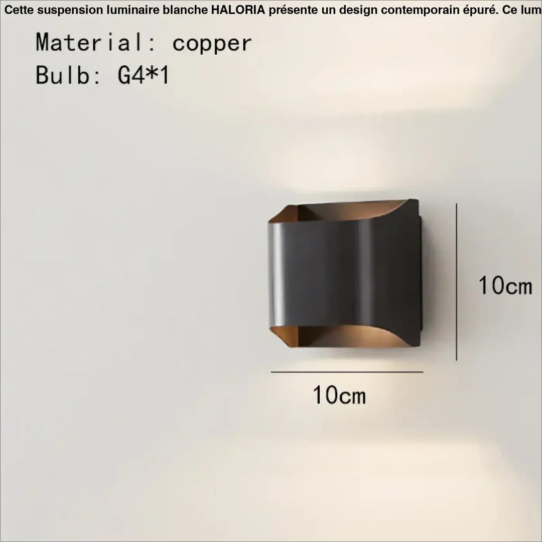 Applique en métal éclairage haut bas noir doré élégant
