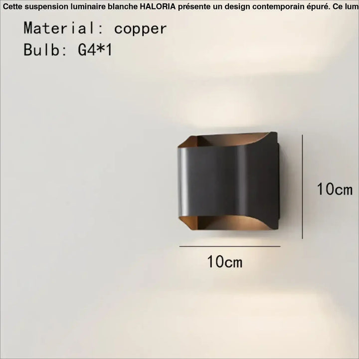 Applique en métal éclairage haut bas noir doré élégant