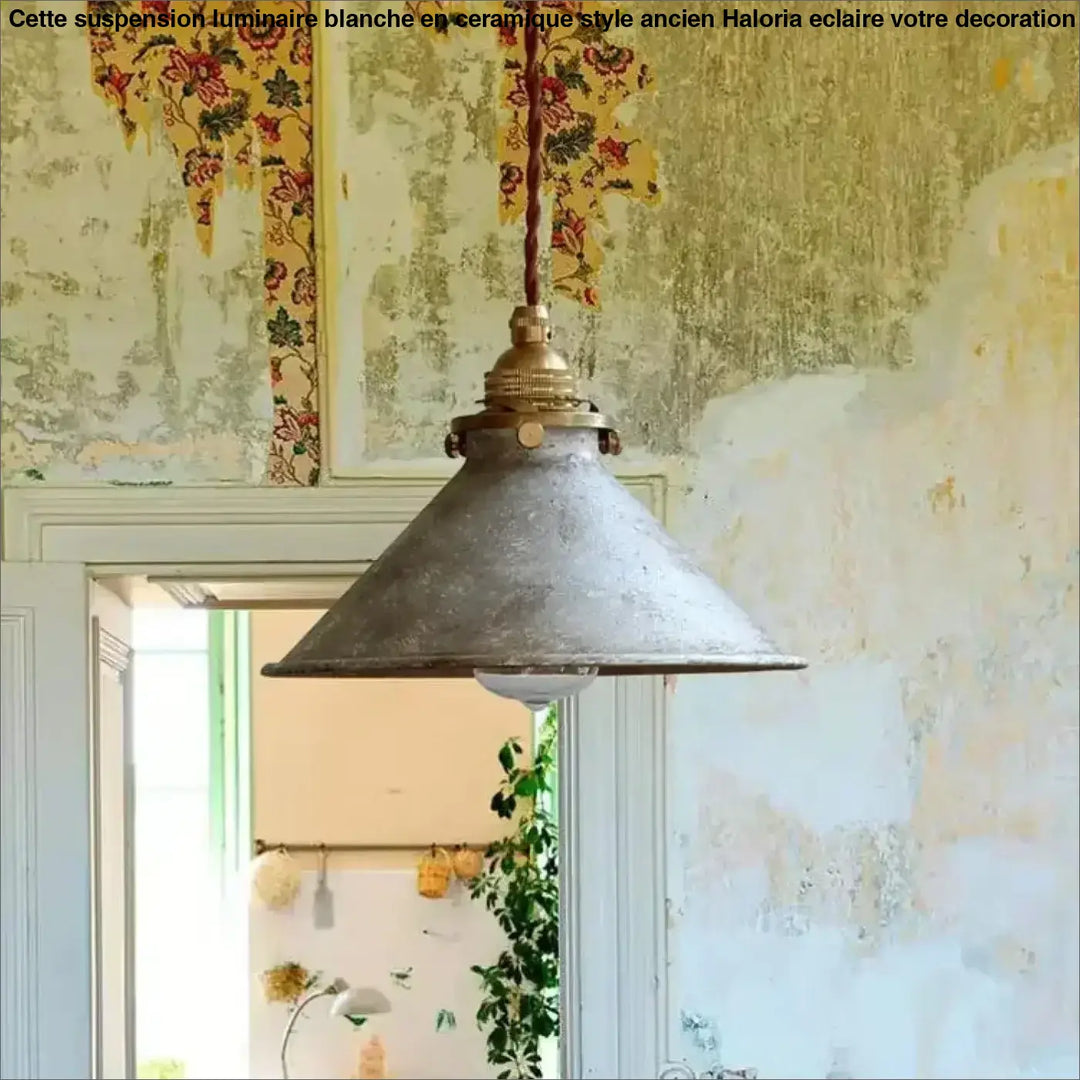 Suspension luminaire vintage design en métal et cuivre élégant