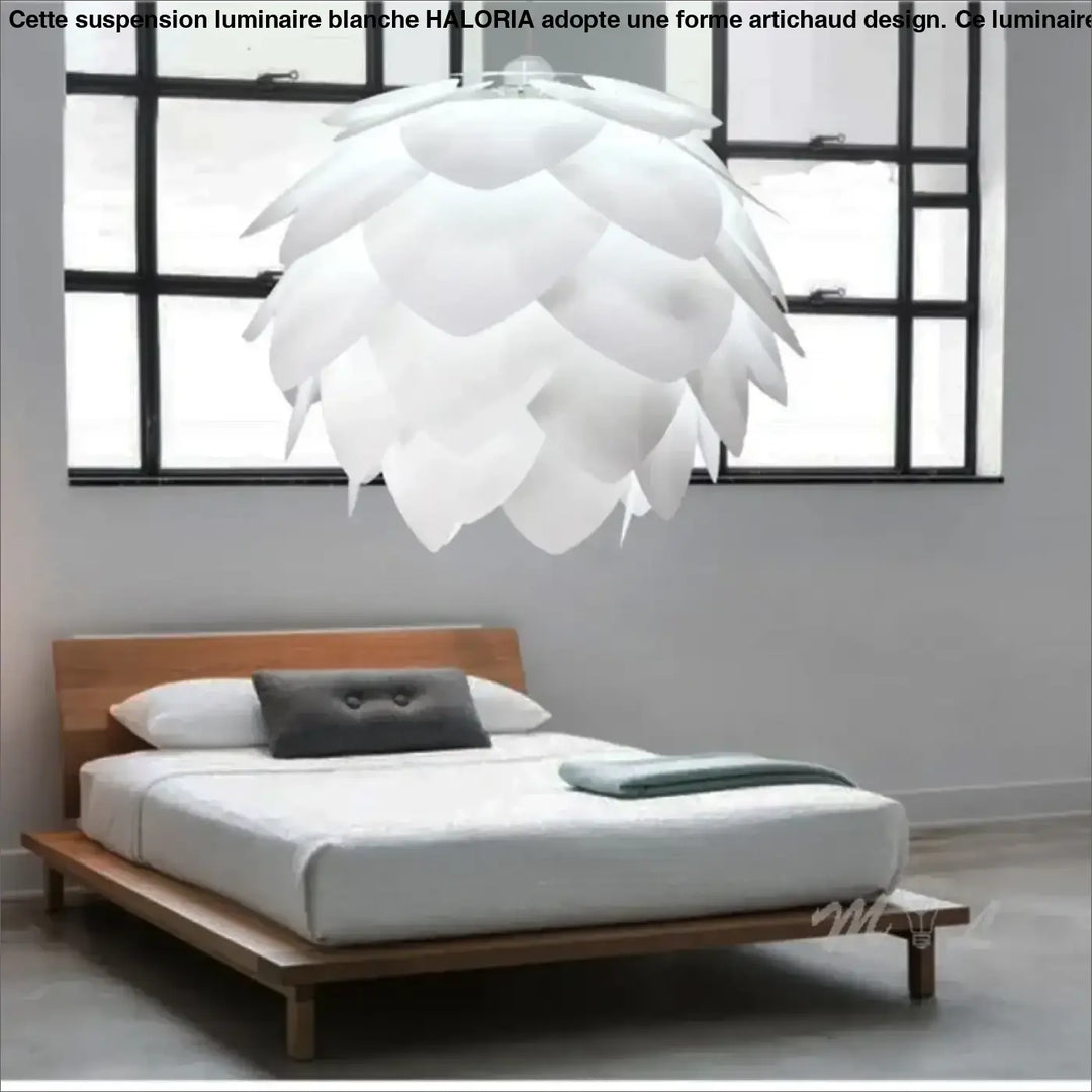 Suspension Luminaire Blanche En Forme D’Artichaud Design Élégant
