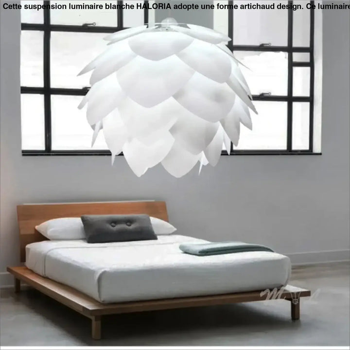 Suspension Luminaire Blanche En Forme D’Artichaud Design Élégant