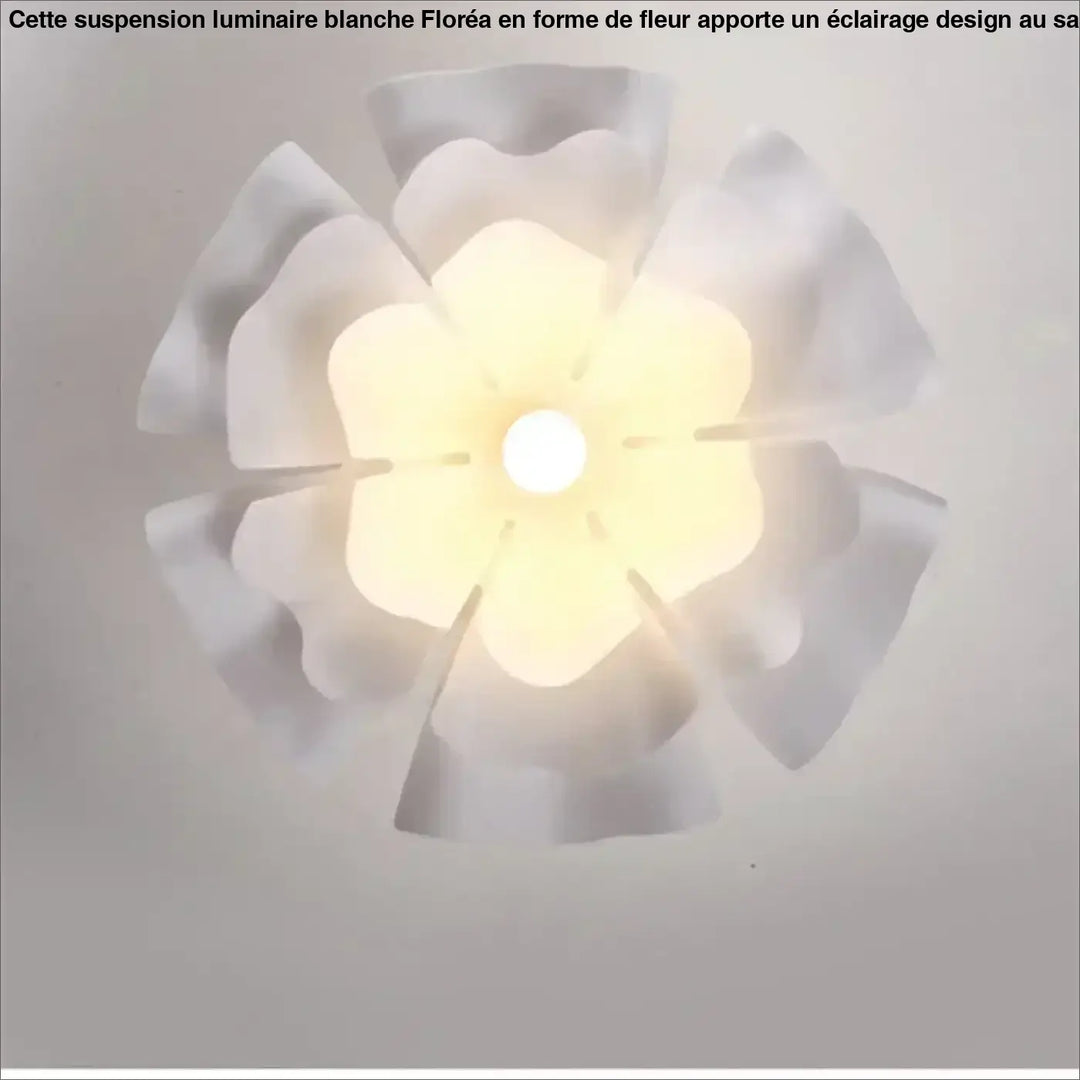 Suspension luminaire blanche en forme de fleur pour salon

