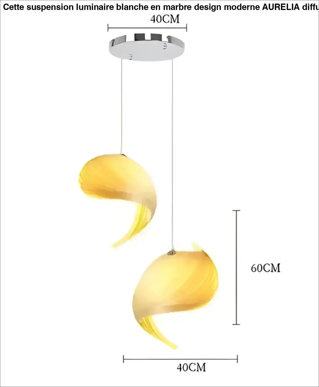 Suspension bois sculptural en forme torsadée élégante lumineuse