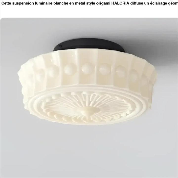 Plafonnier design rétro en verre sculpté ambiance raffinée