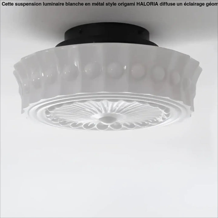 Plafonnier design rétro en verre sculpté ambiance raffinée