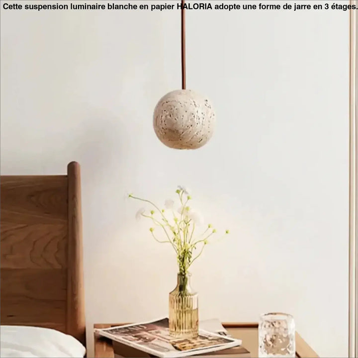 Suspension Globe Béton Terrazzo Design Minimaliste Moderne Épuré