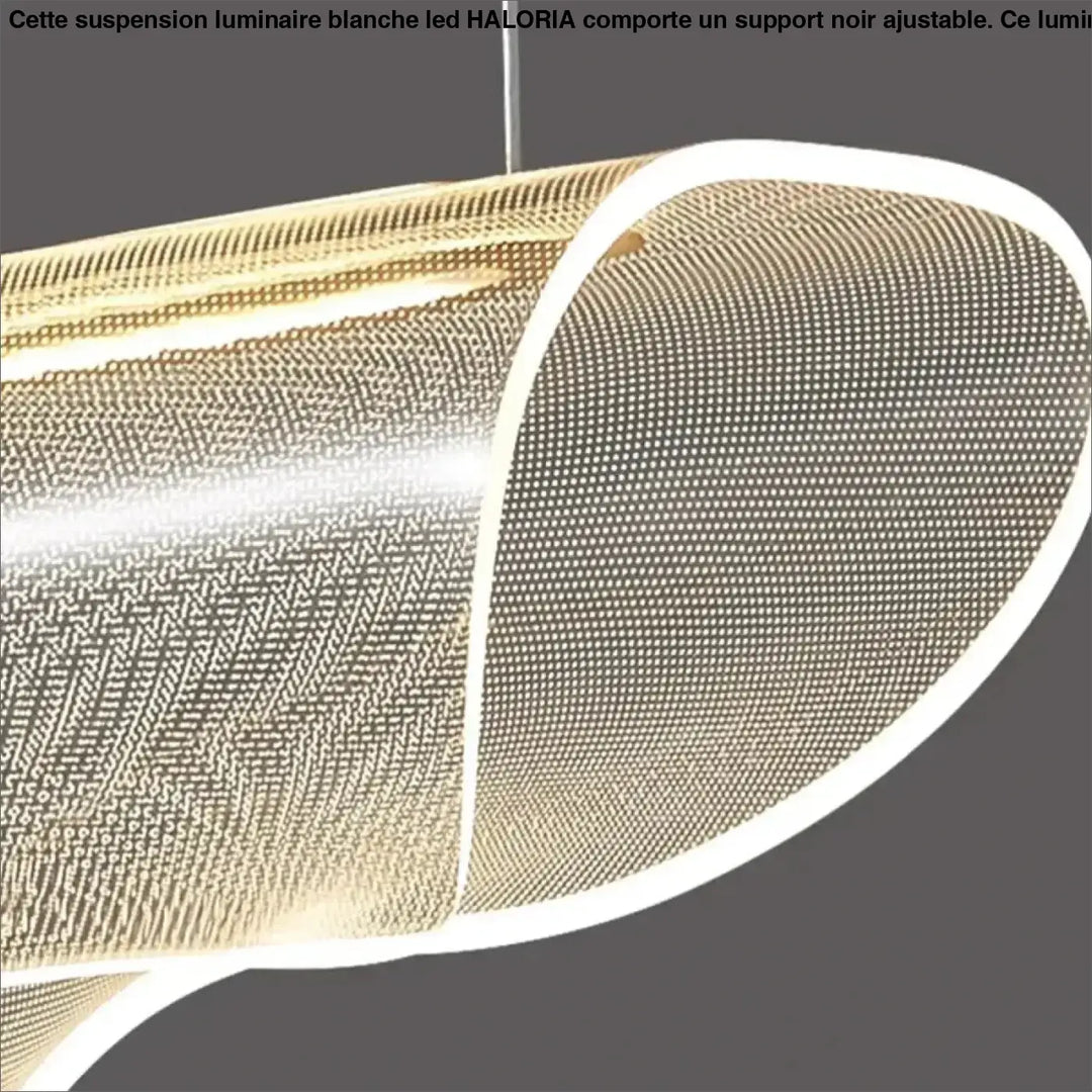 Suspension luminaire blanche LED avec un support noir ajustable

