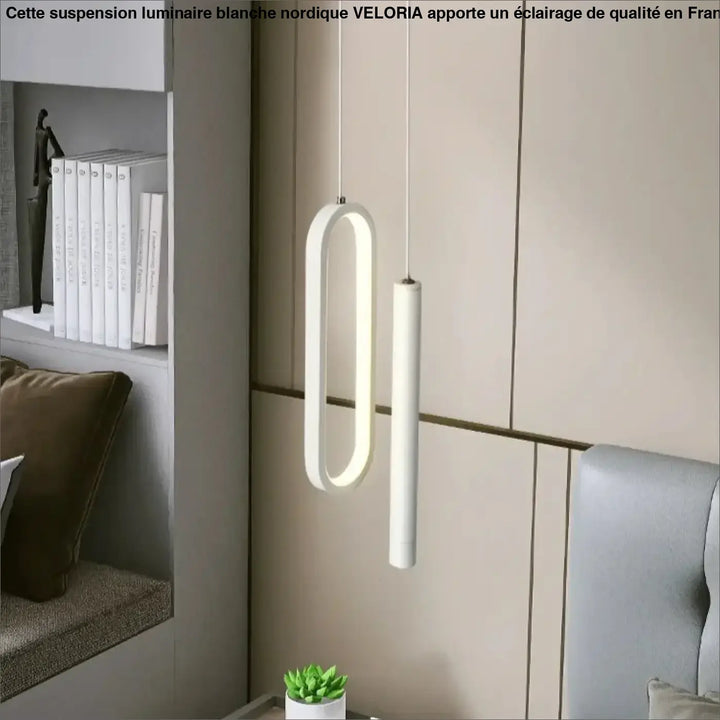 Suspension luminaire blanche nordique pour chambre moderne

