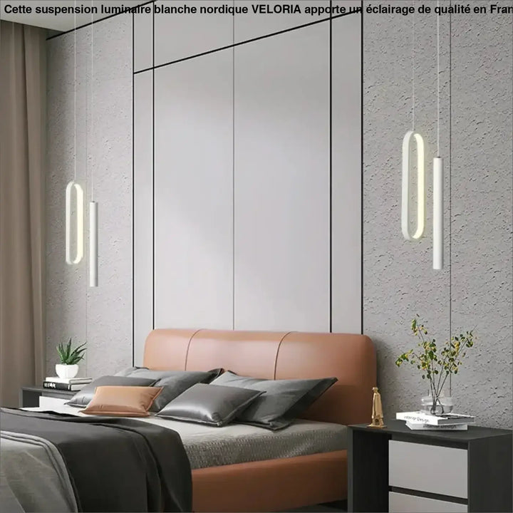 Suspension luminaire blanche nordique pour chambre moderne

