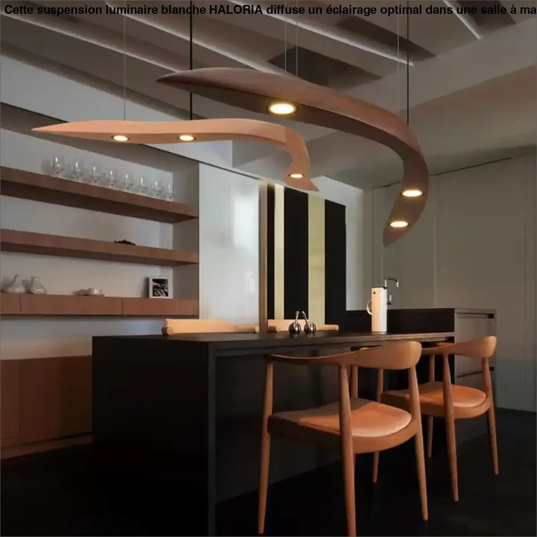 Suspension luminaire en bois massif design moderne et naturel