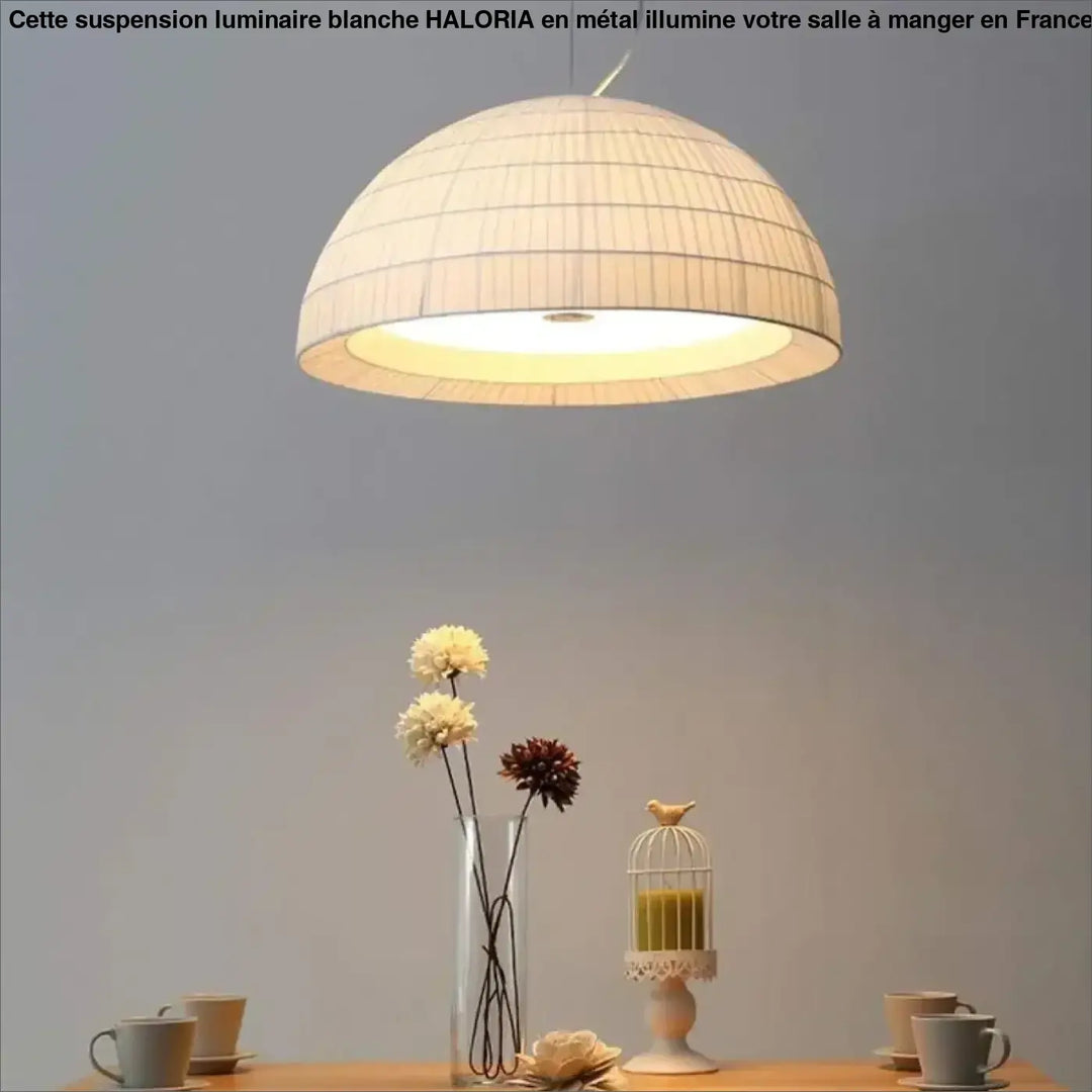 Suspension luminaire blanche pour salle à manger moderne

