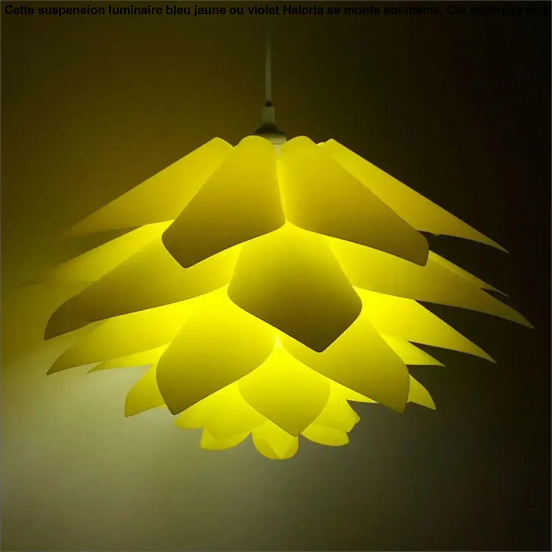 Suspension luminaire bleu, jaune ou violet à monter soi même

