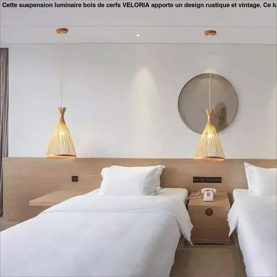 Suspension Bambou Naturel Design Zen Forme Conique Élégante