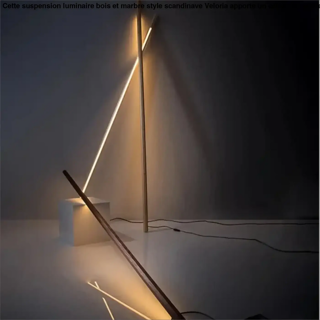 Lampadaire vertical en bois éclairage ambiant élégant