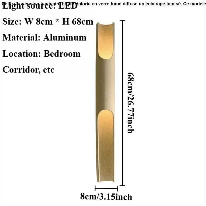 Applique murale led dorée style minimaliste beige élégant