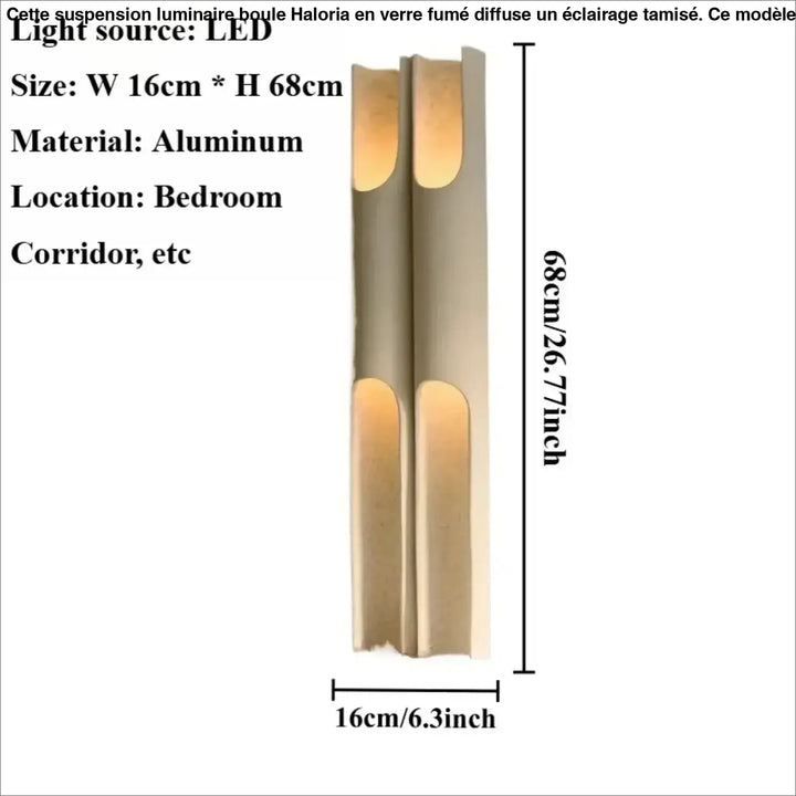Applique murale led dorée style minimaliste beige élégant