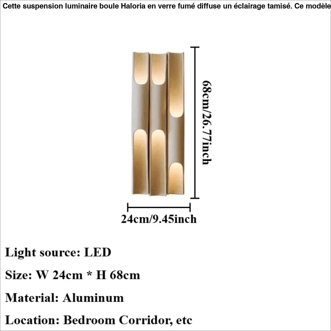 Applique murale led dorée style minimaliste beige élégant