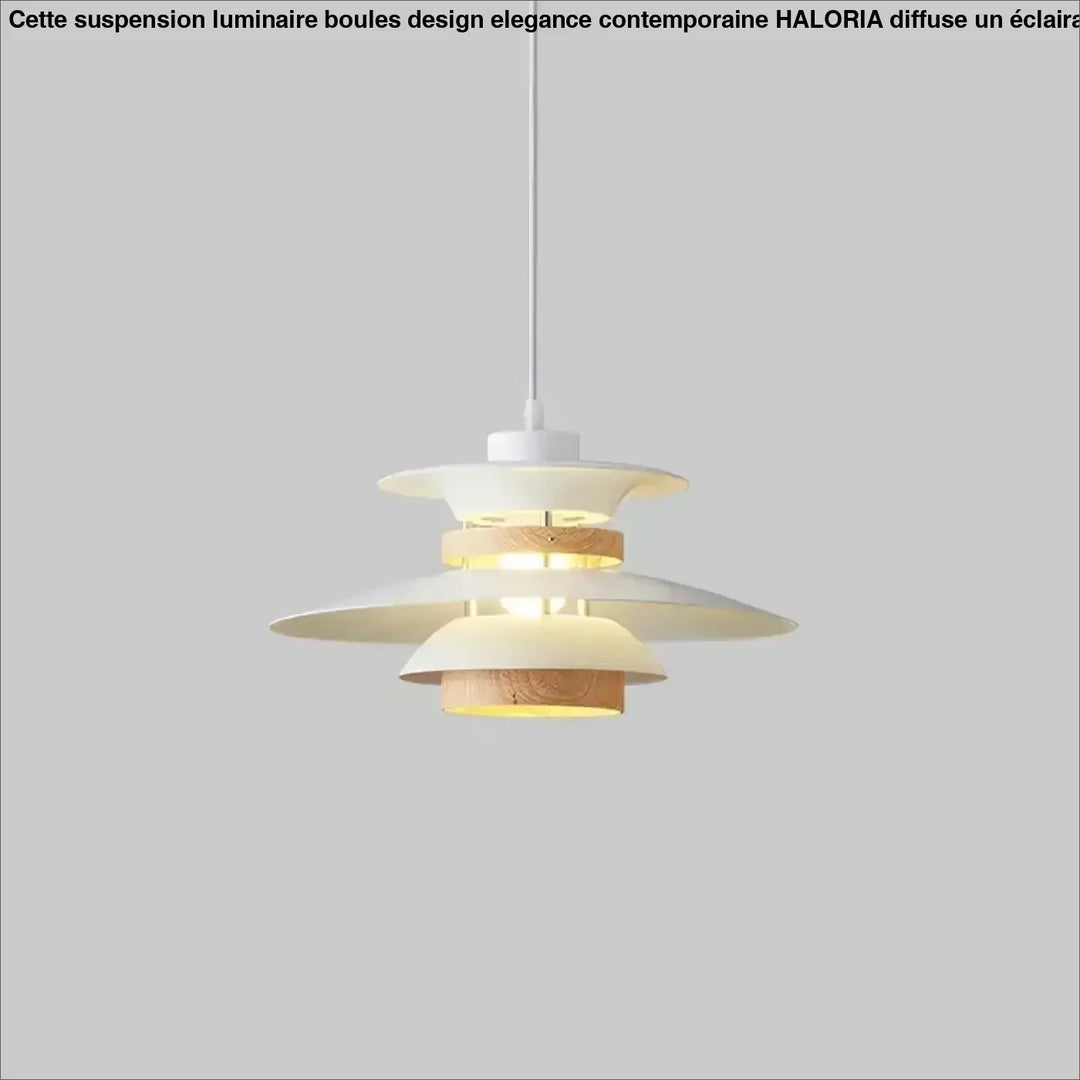 Suspension luminaire stratis en bois clair et blanc avec design moderne à étages style suspension luminaire scandinave