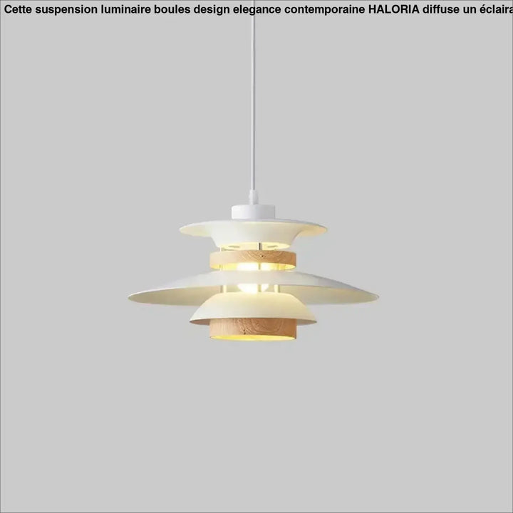 Suspension luminaire stratis en bois clair et blanc avec design moderne à étages style suspension luminaire scandinave