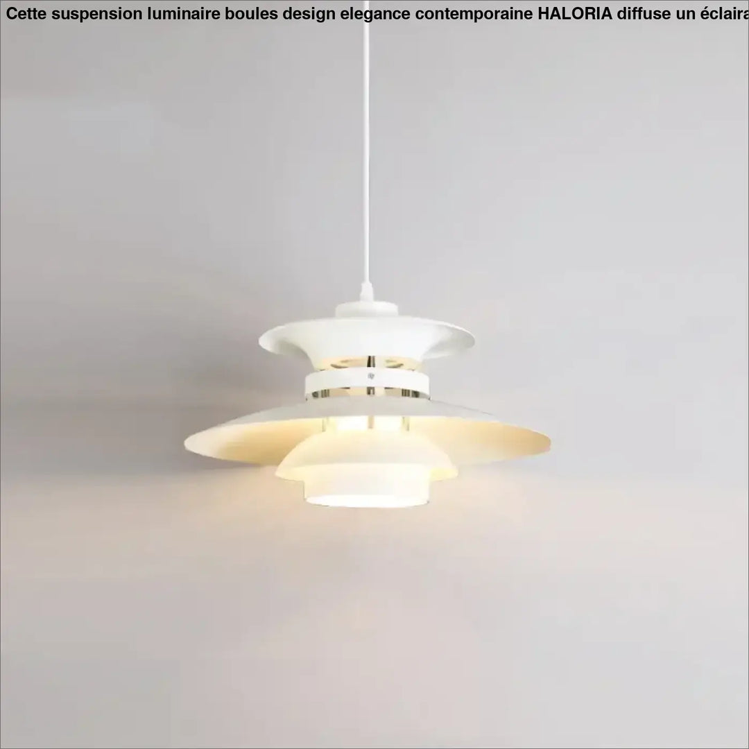 Suspension luminaire stratis blanc à étages avec design moderne minimaliste et abat-jours en verre dépoli