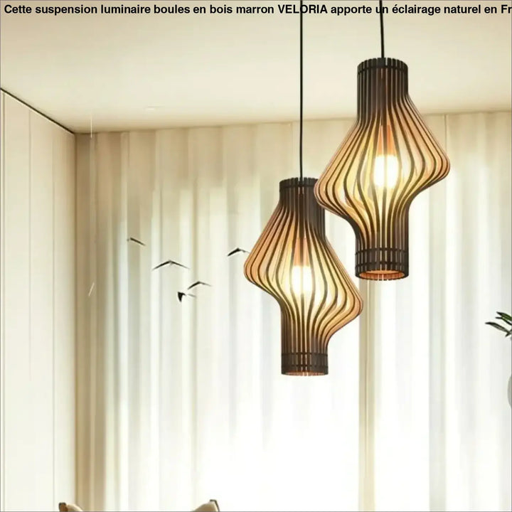 Suspension Luminaire Bois Tressé Moderne Style Contemporain

