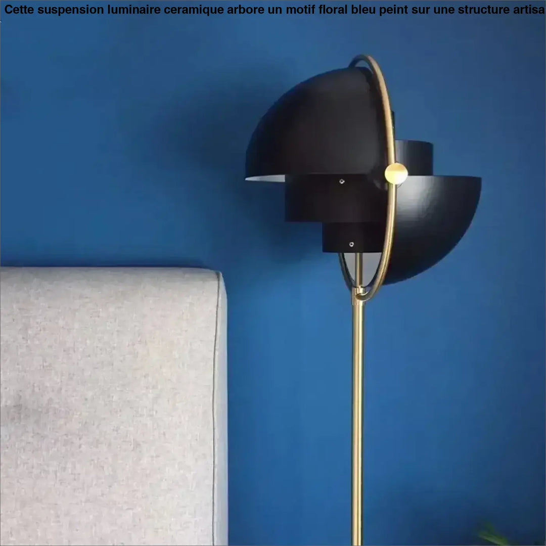 Lampadaire design en métal doré et noir moderne chic doré