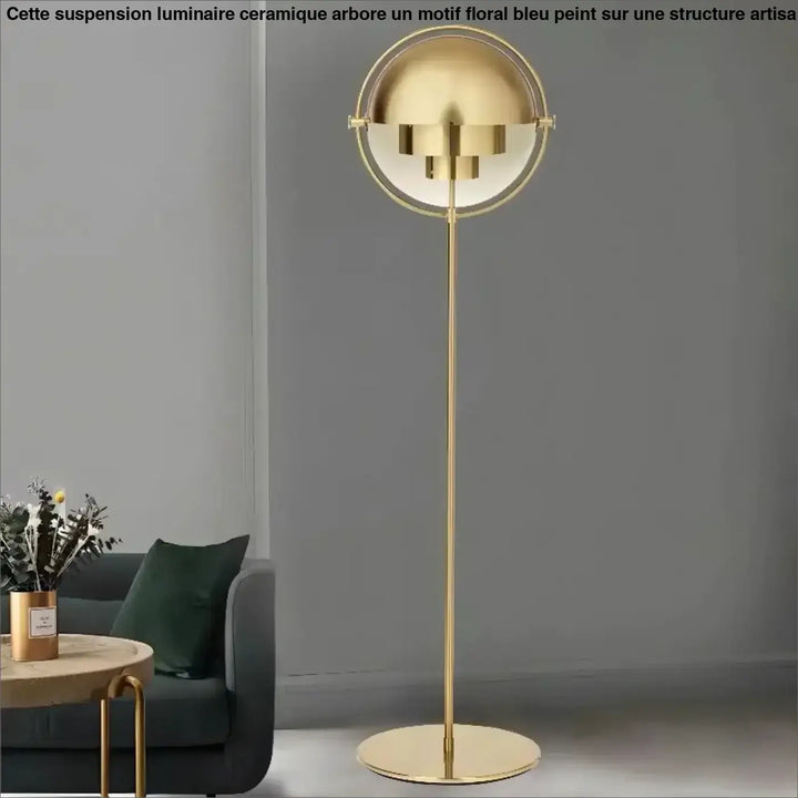 Lampadaire design en métal doré et noir moderne chic doré