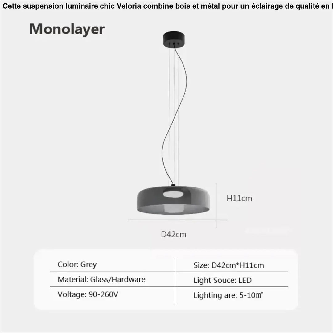 Suspension luminaire led orange éclatante design élégant