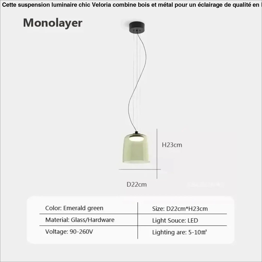 Suspension luminaire led orange éclatante design élégant