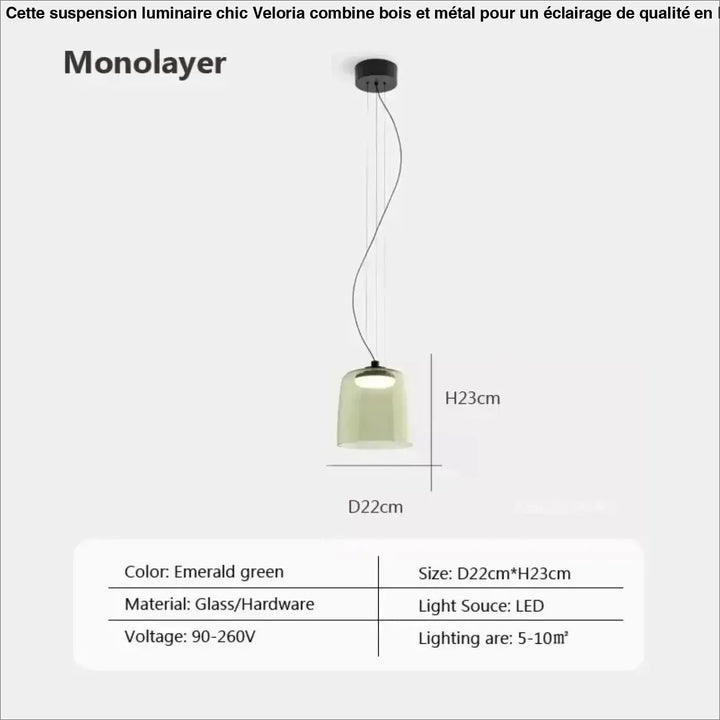 Suspension luminaire led orange éclatante design élégant