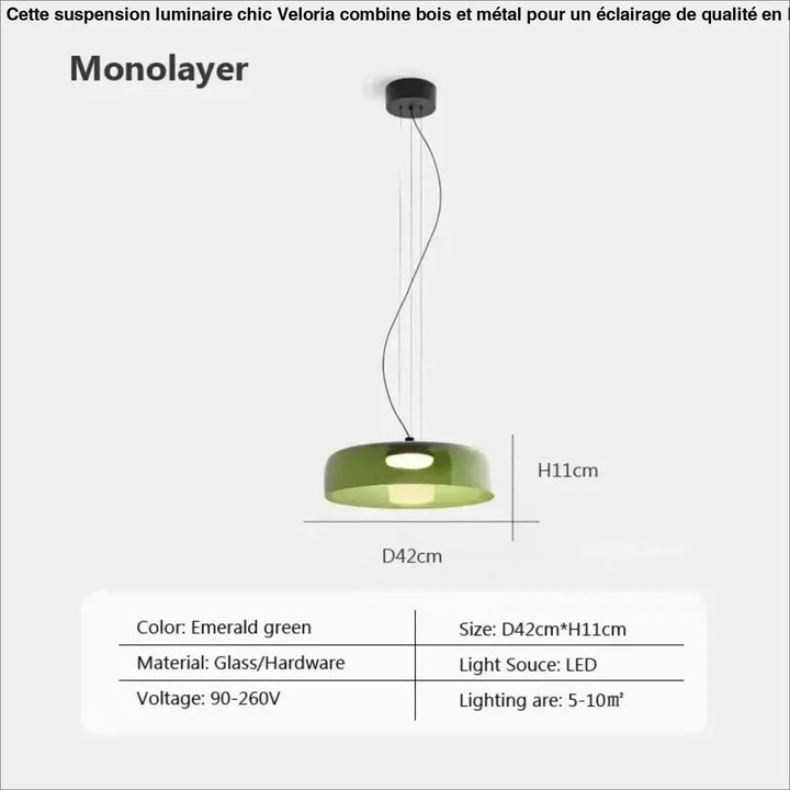 Suspension luminaire led orange éclatante design élégant
