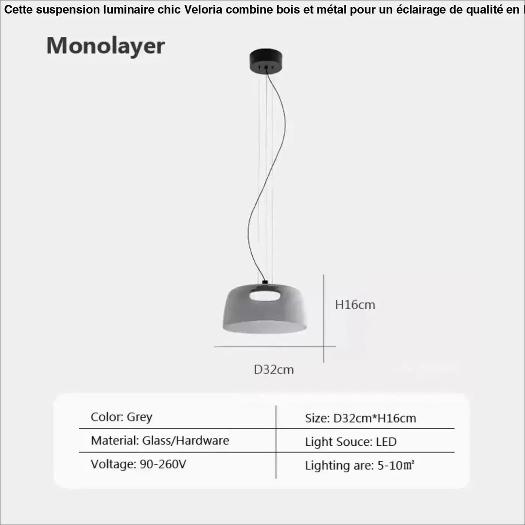 Suspension luminaire led orange éclatante design élégant