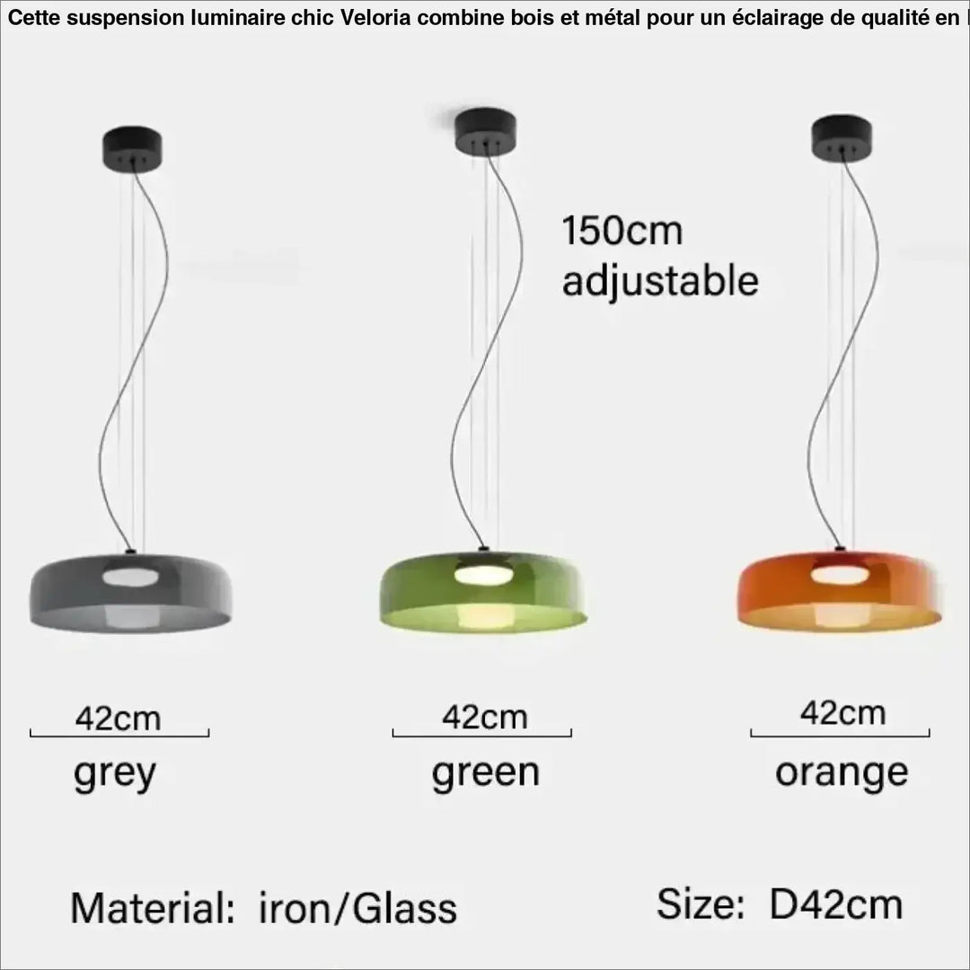 Suspension luminaire led orange éclatante design élégant