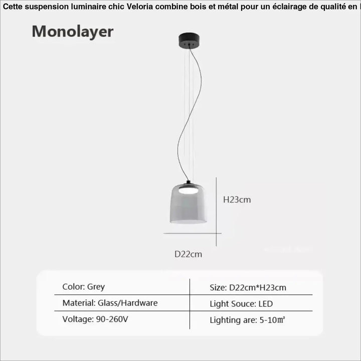 Suspension luminaire led orange éclatante design élégant