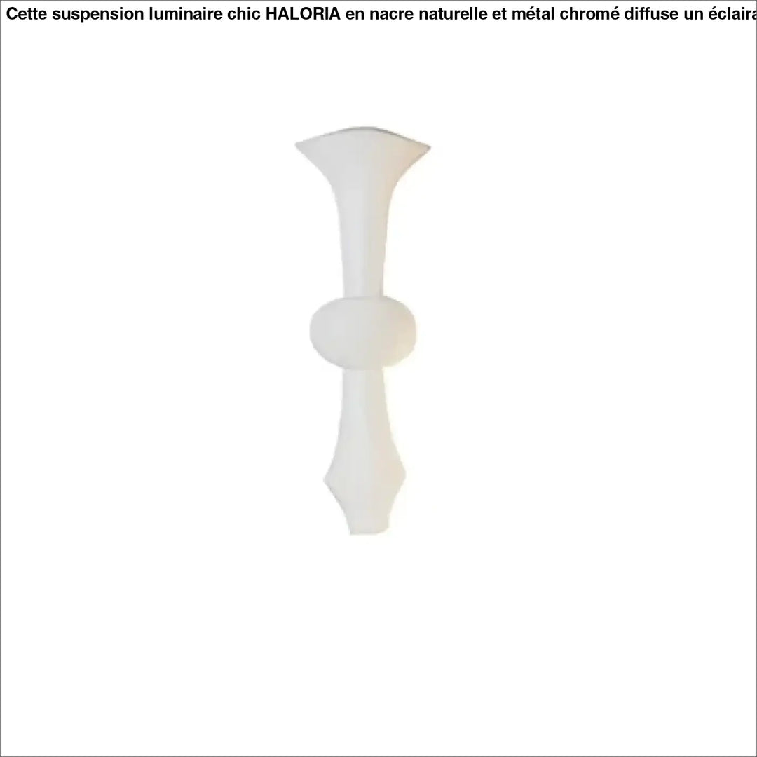 Suspension luminaire nacra blanc minimaliste avec design élancé à deux sections arrondies en luminaire design contemporain