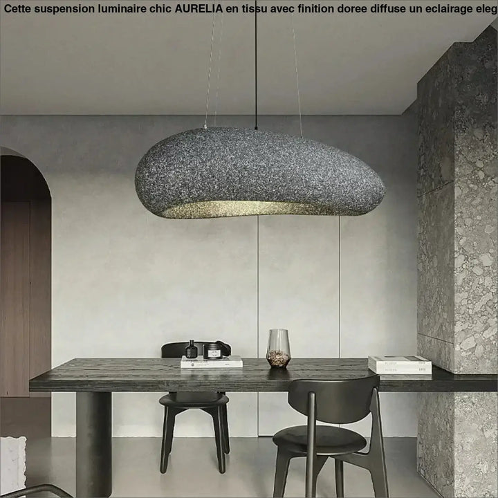 Suspension luminaire design contemporain effet pierre naturel