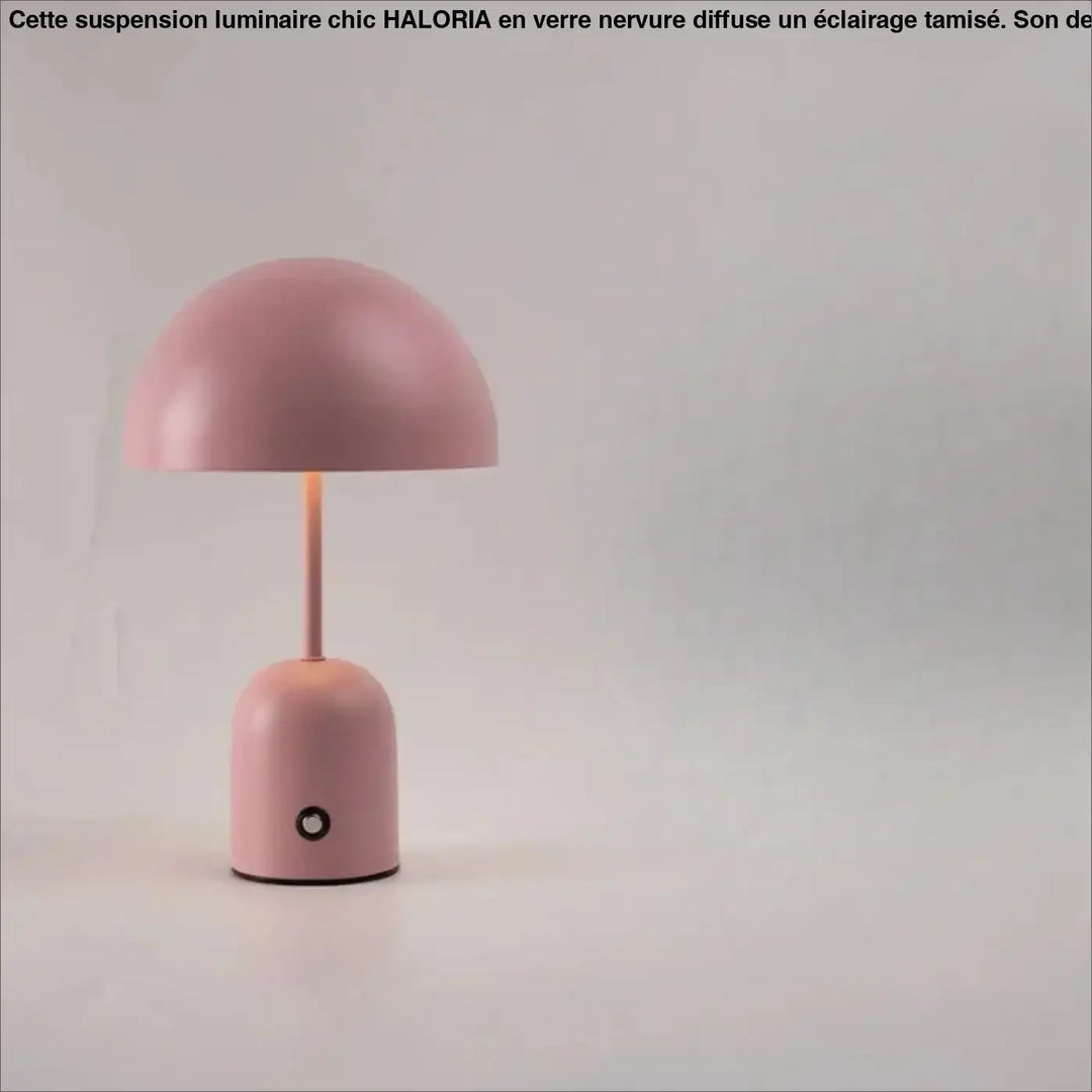 Lampe de table kapula rose pâle en forme de champignon avec finition mate lisse design contemporain pour décoration intérieure