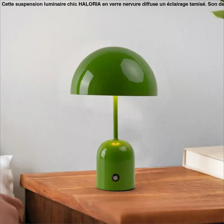 Lampe de table kapula en vert brillant en forme de champignon design contemporain pour décoration intérieure moderne