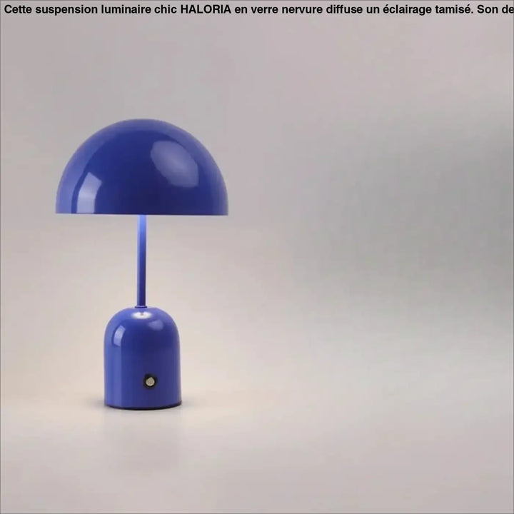 Lampe de table kapula bleu cobalt brillant en forme de champignon design contemporain pour décoration intérieure moderne