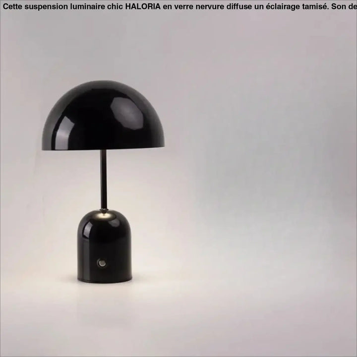 Lampe de table kapula noire en forme de champignon avec finition brillante pour décoration intérieure design contemporain table moderne
