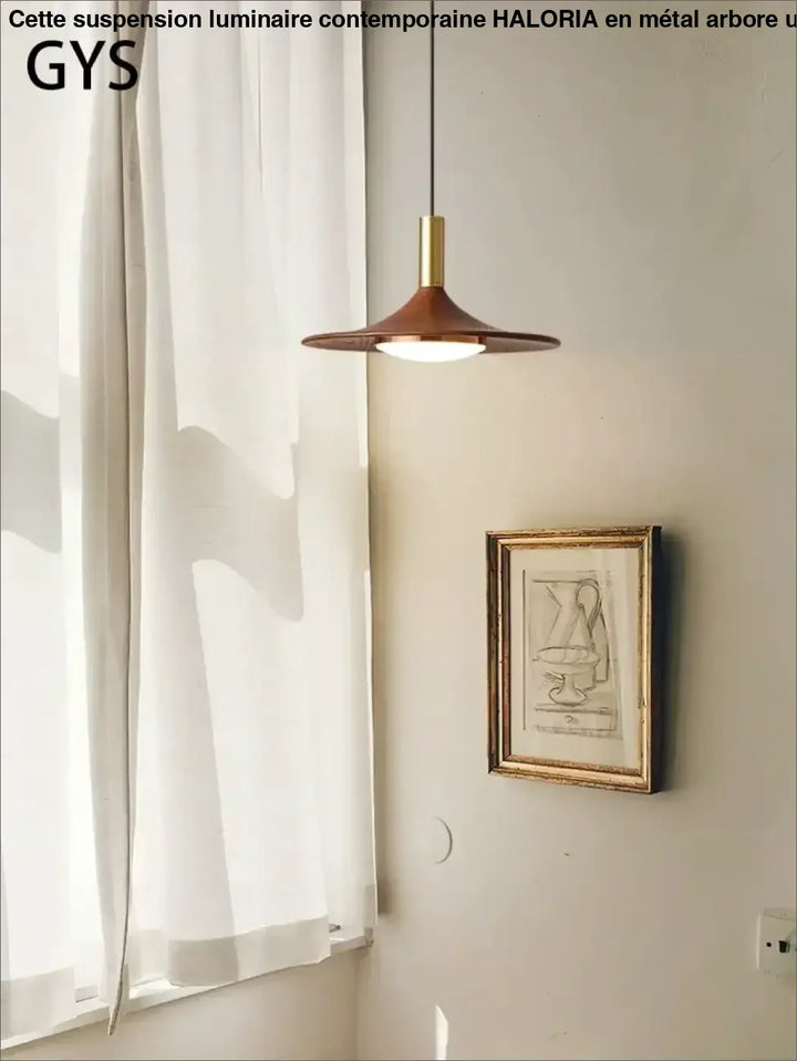 Suspension luminaire contemporaine au design élancé en metal

