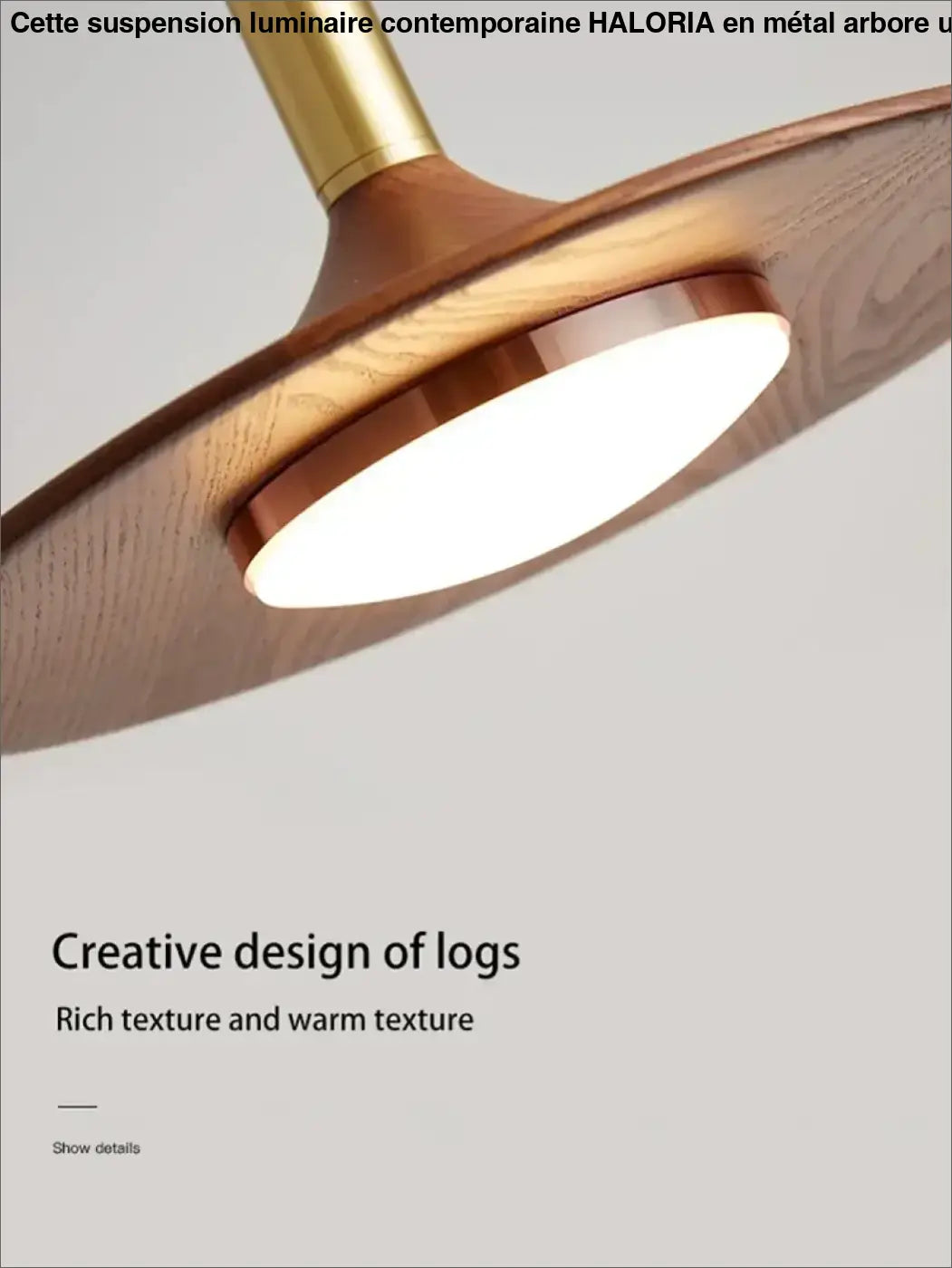 Suspension luminaire contemporaine au design élancé en metal

