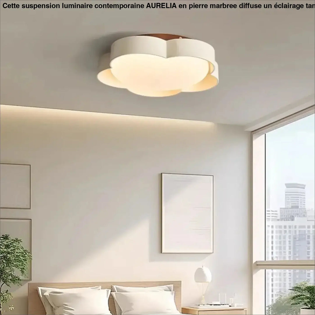 Plafonnier moderne led forme fleur design élégant naturel