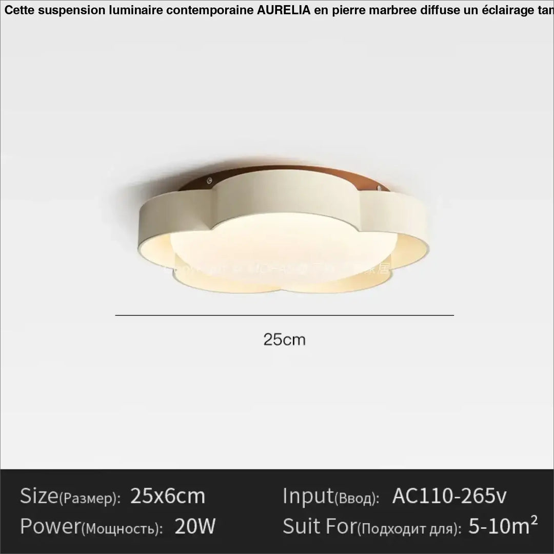 Plafonnier moderne led forme fleur design élégant naturel