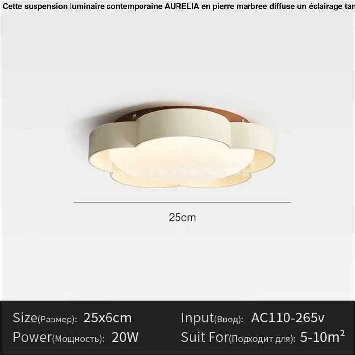 Plafonnier moderne led forme fleur design élégant naturel